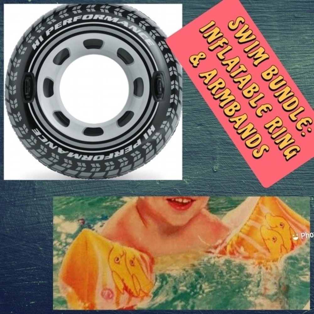 Bundle H20 GO! 30 in Tire Ring & Dolphin Armbands Ages 3-6